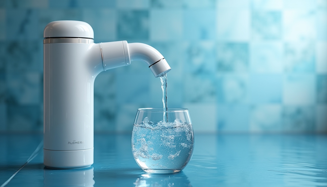Un filtru de apă modern anti-calcar instalat într-o locuință
